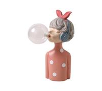 Artisanat Lumière Luxe Bubble Girl Décoration Simple Moderne Salon Salon Chambre à coucher Table de chevet Decoration Lampe de table créative Sculpture de salon ( Color : Bubble girl singing )