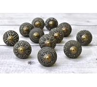 ARTISNO 12Pc Charcoal Colour Matt Rustic Style Matt Rustic Style Ceramic Knobs for Cupboard Door Drawer Furniture Handles for Kitchen Bathroom Cabinet Dresser Handmade Decorative Knobs