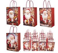 Artisoul 24 Pack Sac Cadeau Noel, Sacs de Noël avec Poignée, Sac Papier Kraft Durable, Sac Noel pour Petite Entreprise, Sac en Papier en Vrac Lourd pour Fête d'Anniversaire, Shopping, Vente au Détail