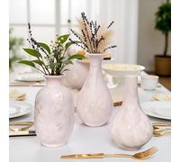 Artisoul® 3 Petit Ceramique Vase Ensemble, Vase à Fleur Aesthetic Design pour Pampas Fleurs Séchées Table Étagère Rustique Appartement Maison Décoration