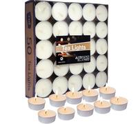 Artisoul® 50 Bougies Blanc 4,5 Heures de Combustion, Mini Bougie Chauffe Plat Sans Odeur et Sans Fumée, Sans Pollution Petite Bougie pour Spa Relaxant Mariage Party Table de Réception Décoration