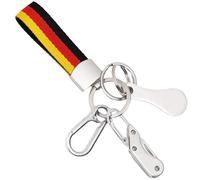 Artisoul Porte Clef Multifonction avec Drapeau Allemagne, Mousqueton, Jeton de Caddie et Couteau Poche Mini | Pratique porte clef pour Voiture, Moto, Voyages et Courses, Outdoor (Allemand) 3