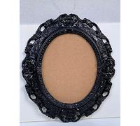 artissimo Cadre photo baroque noir ovale avec verre de protection antique classique, 45 x 38 cm, 24 x 30 cm, rococo Trans
