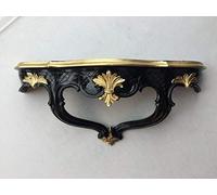 Artissimo Console murale baroque avec miroir Noir/doré vieilli 45 x 21 x 13 cm