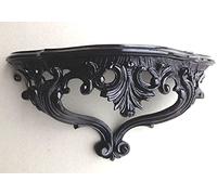 artissimo Console murale baroque - Étagère murale antique - Console miroir - Noir - 38 x 20 x 16 cm - Étagère vintage rétro Repro 3083
