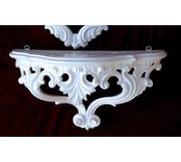 Artissimo Console murale style baroque avec miroir Blanc 38 x 20 x 16 cm