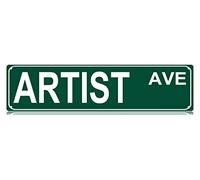 Artist Ave - Plaque en métal amusante - Décoration murale pour chambre à coucher, ferme, maison, bar, garage, grotte d'homme - 10,2 x 40,6 cm