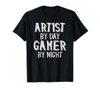 Artist by Day Gamer by Night Video Game Graphic Art Gaming T-Shirt