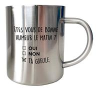 Artist Deluxe Mug Inox chrome Metal - Etes vous de bonne humeur le matin