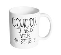 Artist Deluxe Tasse Mug Polymere Incassable 340ML Fun - Coucou tu veux voir ma b*te ?