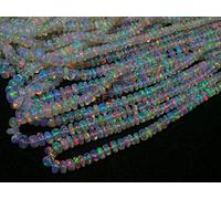 Artist Unknown Perles d'opale éthiopienne naturelle éthiopienne lisse Rondelle Perles d'opale de feu Perles d'opale de bonne couleur 2,5-4,5 mm 40,6 cm Si-1170 pour la fabrication de bijoux