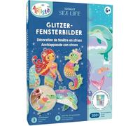 Artista 9342961 Kit de Bricolage avec Images de fenêtre à Paillettes, Monde sous-Marin, kit créatif dans Une boîte de Rangement Pratique, kit de Bricolage pour Enfants à partir de 6 Ans