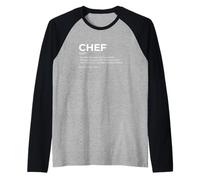 Artiste Chef Qui Travaille avec de la Nourriture et de l'humour de Cuisine au feu Manche Raglan