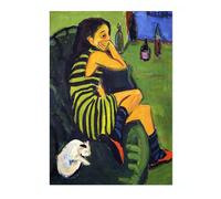 Artiste féminine - Ernst Kirchner, impression d'art, art mural expressionniste, peintures célèbres, art moderne décoration d'intérieur, idée cadeau, archivage mat, A3 (impression uniquement) - 42 x