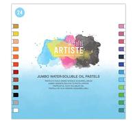 Artiste Lot de 24 pastels à l'huile solubles dans l'eau pour projets d'art et d'artisanat, pastels à l'huile pour artistes et débutants, à utiliser avec du papier pastel à l'huile et des tampons