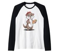 Artiste Loutre Mignon Peintre Animal Art pour Les Esprits créatifs Manche Raglan