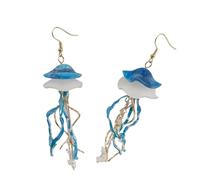 Artistes à la Mode Méduse Bleue Boucles d'Oreilles Artisanat Pour Femmes Tendance Les Styles Naturels Et Bijoux Confortables Designs Uniques Bijoux Aimer Les Bijoux, taille unique, comme décrit