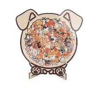 Artistic Animal Puzzle, Wooden Frame Jigsaw Display Piece, Precision Cut Decorative Art, Natural Wood Assembly Ornament, Puzzle Decor with Modern Style, Interior Accent for Living Bedroom Use