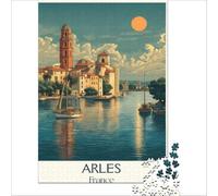 Artistic Arles Poster Puzzle 1000 pièces | puzzle pour les vacances d'été un super passe temps d'intérieur pour les jours de pluie à la maison le soir en douceur38x26cm