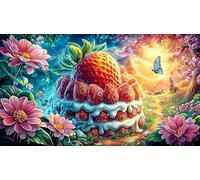 Artistic-Cake-with-Flowers-and-Fruits Puzzle 1000 pièces Défi de Jeu éducatif Jeu Familial Amusant & Stimulant Cadeau pour Femmes et Hommes à des Fins de Relaxation 38x52/1000 pièces