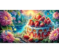 Artistic-Cake-with-Flowers-and-Fruits Puzzle 1000 pièces Extremement Difficile Jeux éducatifs pour Adultes et Enfants Idée Cadeau Parfaite à des Fins de Relaxation 38x52/1000 pièces