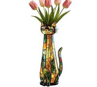 Artistic Cat-Shaped Ceramic Flower Pot - Unique Handmade Vase for Indoor Plants | Charming Bohemian Desktop Ornament Idea for Cat Owners