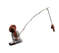 Artistic Ceramics Figurine de pêche Jiang Taigong pour décoration de maison et accessoires de bureau Décoration de personnage