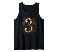Artistic Chiffre 3 Floral Serpent Trois Symbole Mystique Nature Débardeur