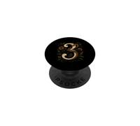 Artistic Chiffre 3 Floral Serpent Trois Symbole Mystique Nature PopSockets PopGrip Adhésif