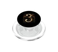 Artistic Chiffre 3 Floral Serpent Trois Symbole Mystique Nature PopSockets PopGrip pour MagSafe