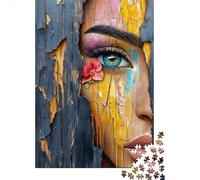 Artistic Face Portrait Adult Jigsaw Puzzle Art Nouveau Cat Portrait Educational Game Decompression for Adults Teens & Home Decor 38x26cm 1000pcs