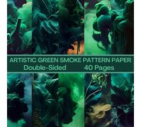Artistic Green Smoke Scrapbook Paper 40 Pages 20 Sheets: Double Sided Pattern Paper for Scrapbooking, Card Making, Origami, DIY and More