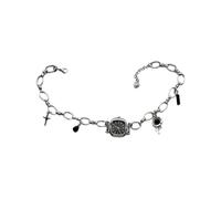Artistic Heavy Duty Unisexe Montre Pendentif Collier Alliage Construction Clavicule Chaîne Vintage Charm Neckwear Bijoux Sweet and Edgy Alliage Montre Pendentif, Noir , taille unique