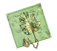 Artistic Li Marque-page en métal Motif feuille botanique vintage | Support de page | Accessoire de livre décoratif | Compagnon de lecture pour bibliothèque, école, bureau