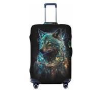 Artistic Light Dot Wolf、Housses de bagages de voyage - Housses élastiques pour voile de protection pour bagages de 45,7 à 32,4 cm, Noir, CH