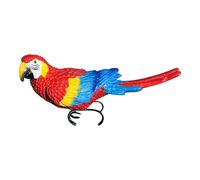 Artistic Macaw Oiseau décoratif à suspendre Rouge | Figurine en résine faite à la main en forme d'ara colorée pour la décoration de la maison et du jardin