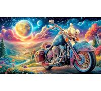 Artistic-Motorcycle-with-Ink-Wash-Background Puzzle 1000 pièces Défi de Jeu éducatif Jeu Familial Amusant & Stimulant Cadeau pour Femmes et Hommes à des Fins de Relaxation 38x26/1000 pièces
