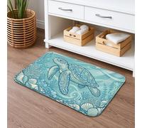 Artistic Oceanic Tapis de bain à séchage rapide Motif tortue de mer Bleu 50,8 x 81,3 cm