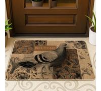 Artistic Pigeon Paillasson vintage pour extérieur et intérieur, décoration d'intérieur et d'extérieur rustique, absorbant et antidérapant, entretien facile, 73,6 x 43,2 cm
