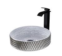 Artistic S Évier avec cascade cylindrique pour salle de bain Vani au-dessus du comptoir avec bonde pop-up Décoration d'intérieur moderne