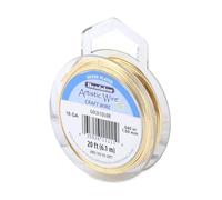 Artistic Wire 1,0 mm Fil de cuivre Couleur plaqué Argent résistant au ternissement, doré, 18 Gauge, 20 ft