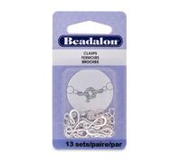 Artistic Wire Beadalon Hook&Eye Medium Nickel Free Silver, Plated, 13-Set by