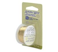 Artistic Wire Fil Artisanal en Laiton, doré, Calibre 26/0,41 mm, 13,7 m