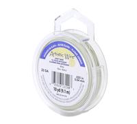 Artistic Wire, Fil de cuivre coloré de calibre 22, plaqué argent, résistant au ternissement, blanc, 9,1 m