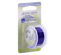 Artistic Wire, Fil de cuivre coloré plaqué argent de calibre 26, résistant au ternissement, pour emballage de bijoux, lilas, 13 m