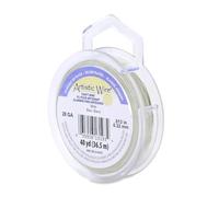 Artistic Wire Fil de cuivre coloré plaqué argent résistant au ternissement, blanc, calibre 28, 40 m