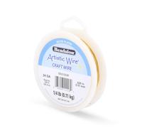 Artistic Wire Silver Plated Gold 24 Gauge 1/4lb Spool 198 Feet Round Wire by Artistic Wire
