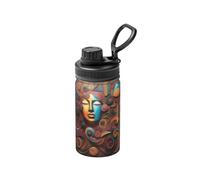 Artistic Wonder Bouteille isotherme en acier inoxydable avec couvercle à paille pour voyage et sport 355 ml