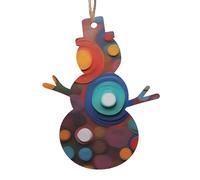 Artistic Wonder Lot de 6 pendentifs décoratifs en bois en forme de bonhomme de neige pour arbre, mur et porte - Style vintage