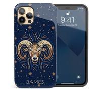 Artisticases Étui personnalisé signe du zodiaque Bélier, astrologie personnalisée, compatible avec iPhone 16 Plus, 15 Pro Max, 14, 13 Mini, 12, 11, X/XS Max, XR, 7/8